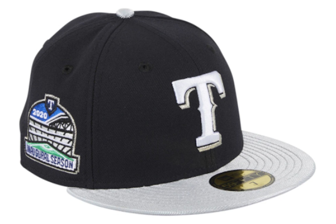 Pre-owned New Era Texas Rangers Inaugural Patch Hat Club Exclusive Fitted Hat Navy/silver