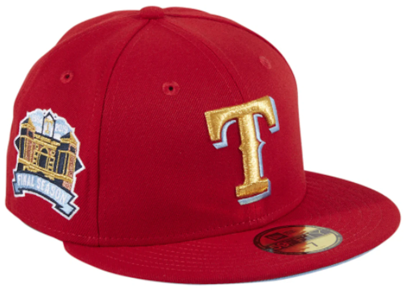 New Era Texas Rangers Quiet Storm Hat Club Exclusive Final Season Patch  59Fifty Fitted Hat Red/Gold - FW21 男士- TW