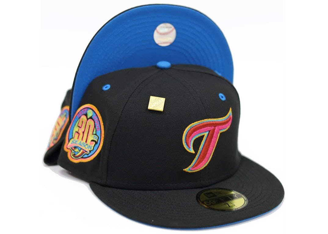 Pre-owned New Era Toronto Blue Jays 30th Season Capsule Hats 59fifty Fitted Hat Black/blue