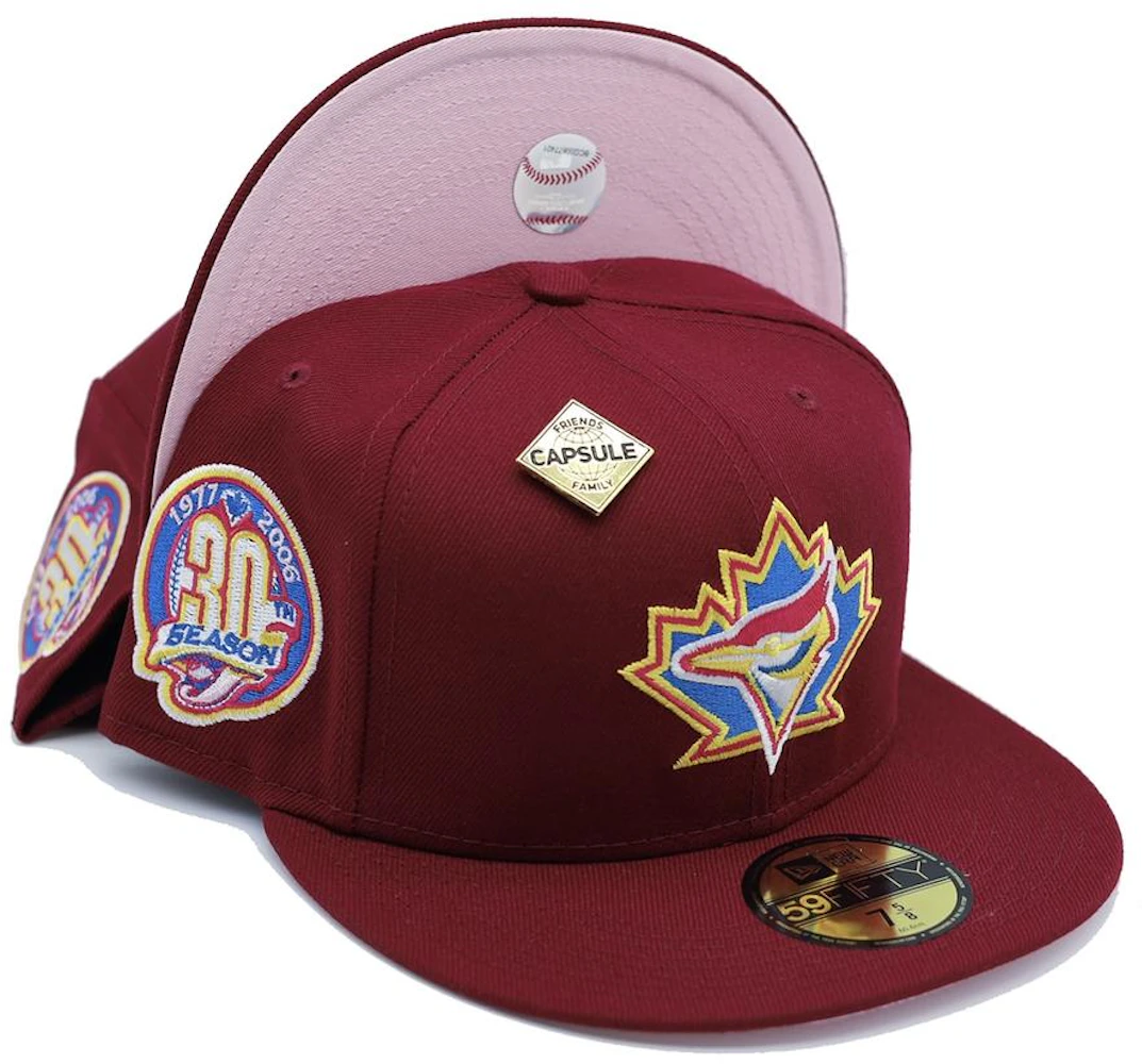 New Era Toronto Blue Jays 50K Friends and Family 30th Season Capsule Hats Exclusive 59FIFTY Fitted Hat Red/Pink