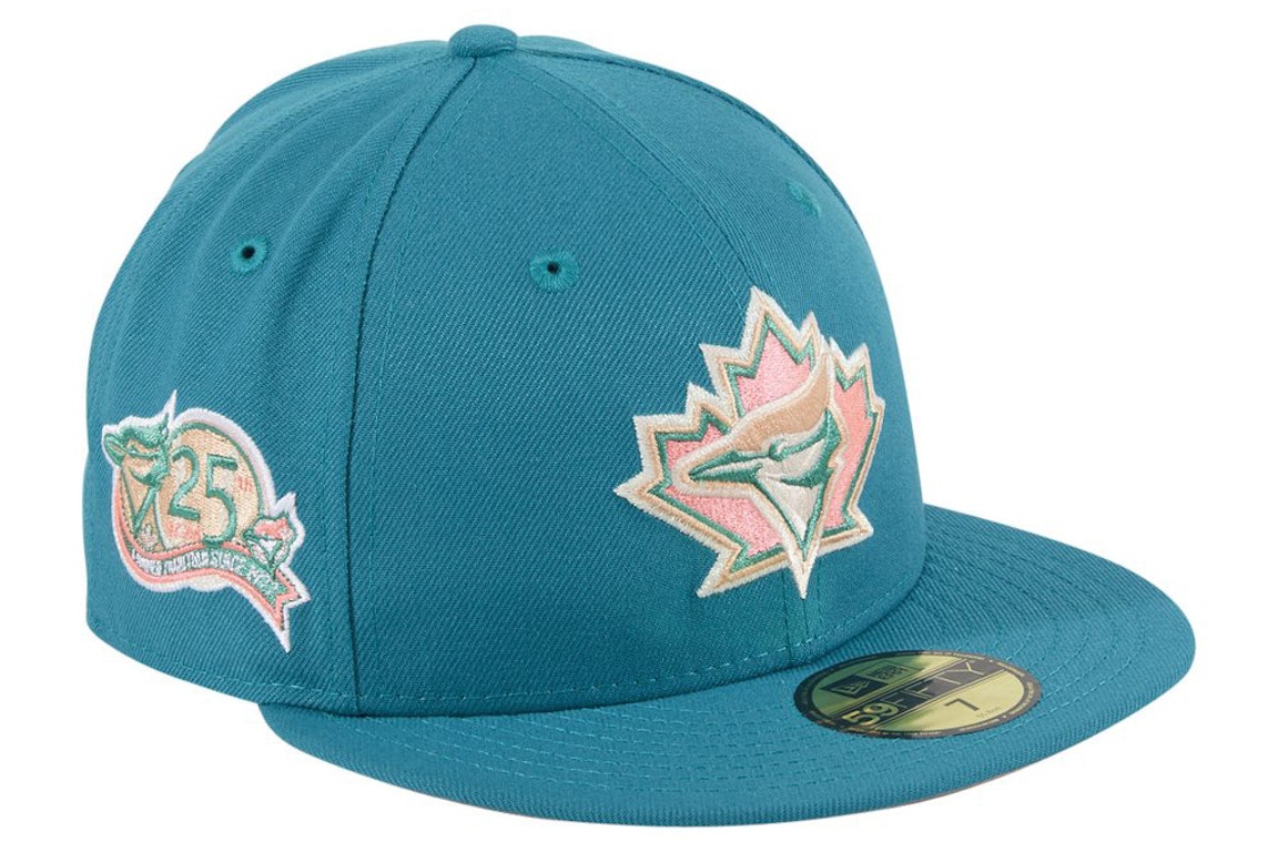 Pre-owned New Era Toronto Blue Jays Badlands 25th Anniversary Patch Hat Club Exclusive 59fifty Fitted Hat Teal
