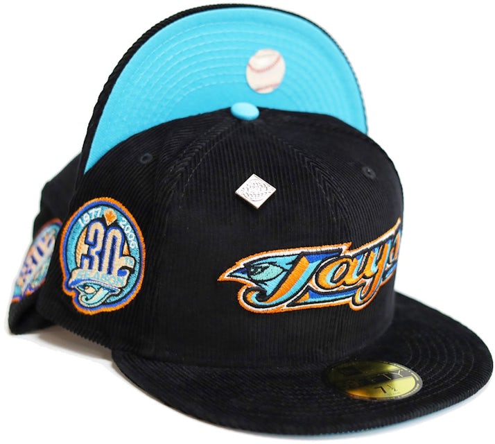 New Era Toronto Blue Jays Capsule Spring Corduroy 30th Season 59Fifty  Fitted Hat Black/Blue Men's - US
