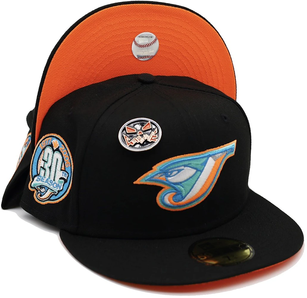New Era Toronto Blue Jays CapsuleWeen Collection 30th Season Capsule Hats  Exclusive 59Fifty Fitted Hat Black/Orange Men's - US