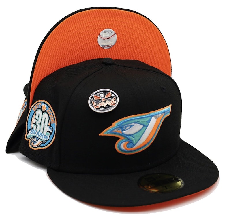Pre-owned New Era Toronto Blue Jays Capsuleween Collection 30th Season Capsule Hats Exclusive 59fifty Fitted H In Black/orange