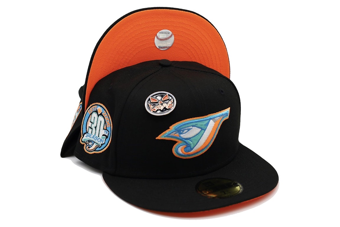 Pre-owned New Era Toronto Blue Jays Capsuleween Collection 30th Season Capsule Hats Exclusive 59fifty Fitted H In Black/orange