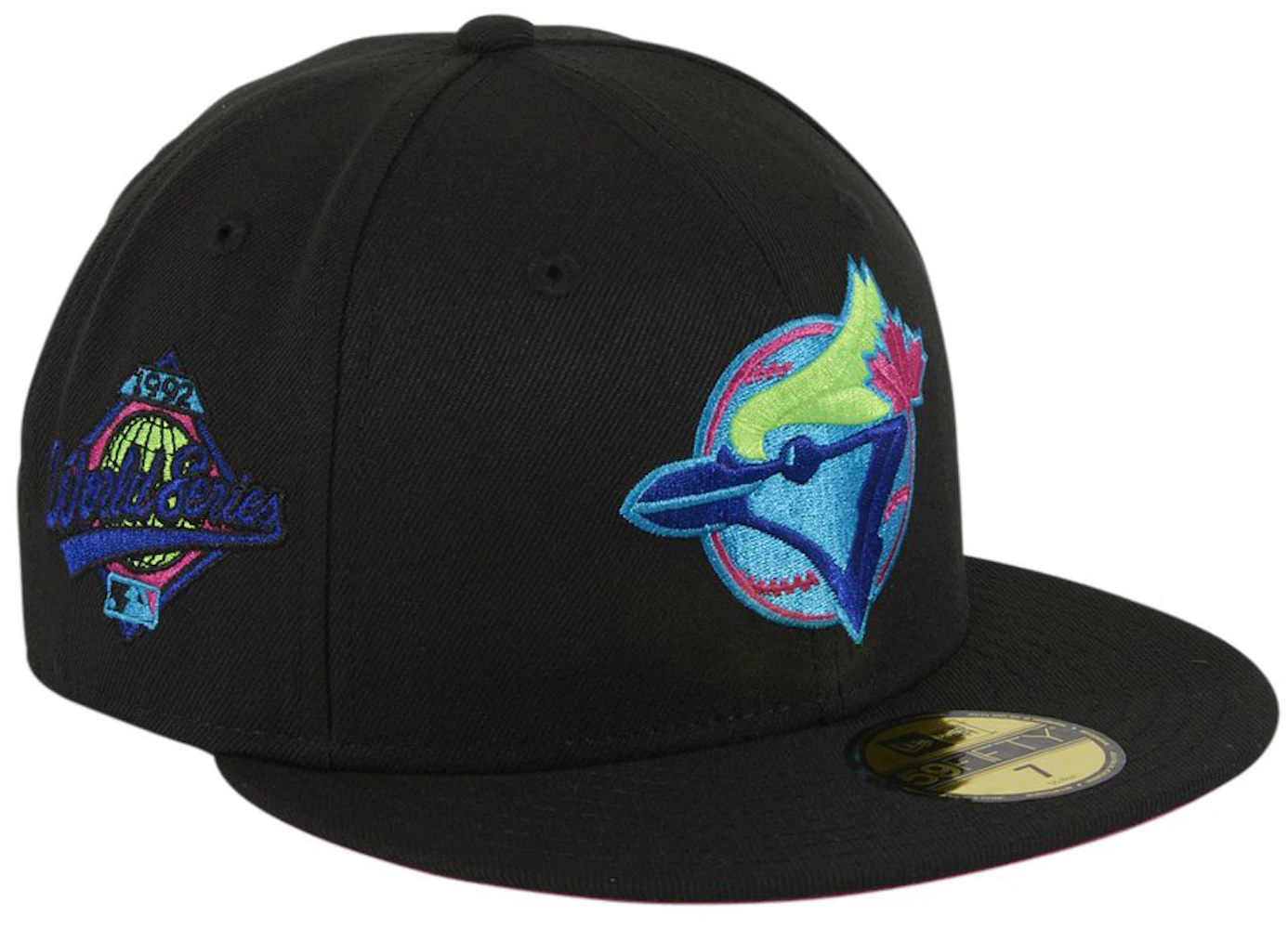 New Era Toronto Blue Jays Cyberpunks 1992 World Series Patch Hat Club  Exclusive 59Fifty Fitted Hat Navy Men's - FW21 - US