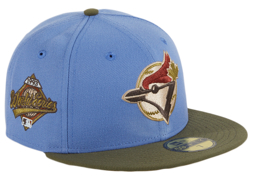 New Era Toronto Blue Jays Great Outdoors 1992 World Series Patch Hat Club  Exclusive 59Fifty Fitted Hat Indigo/Olive