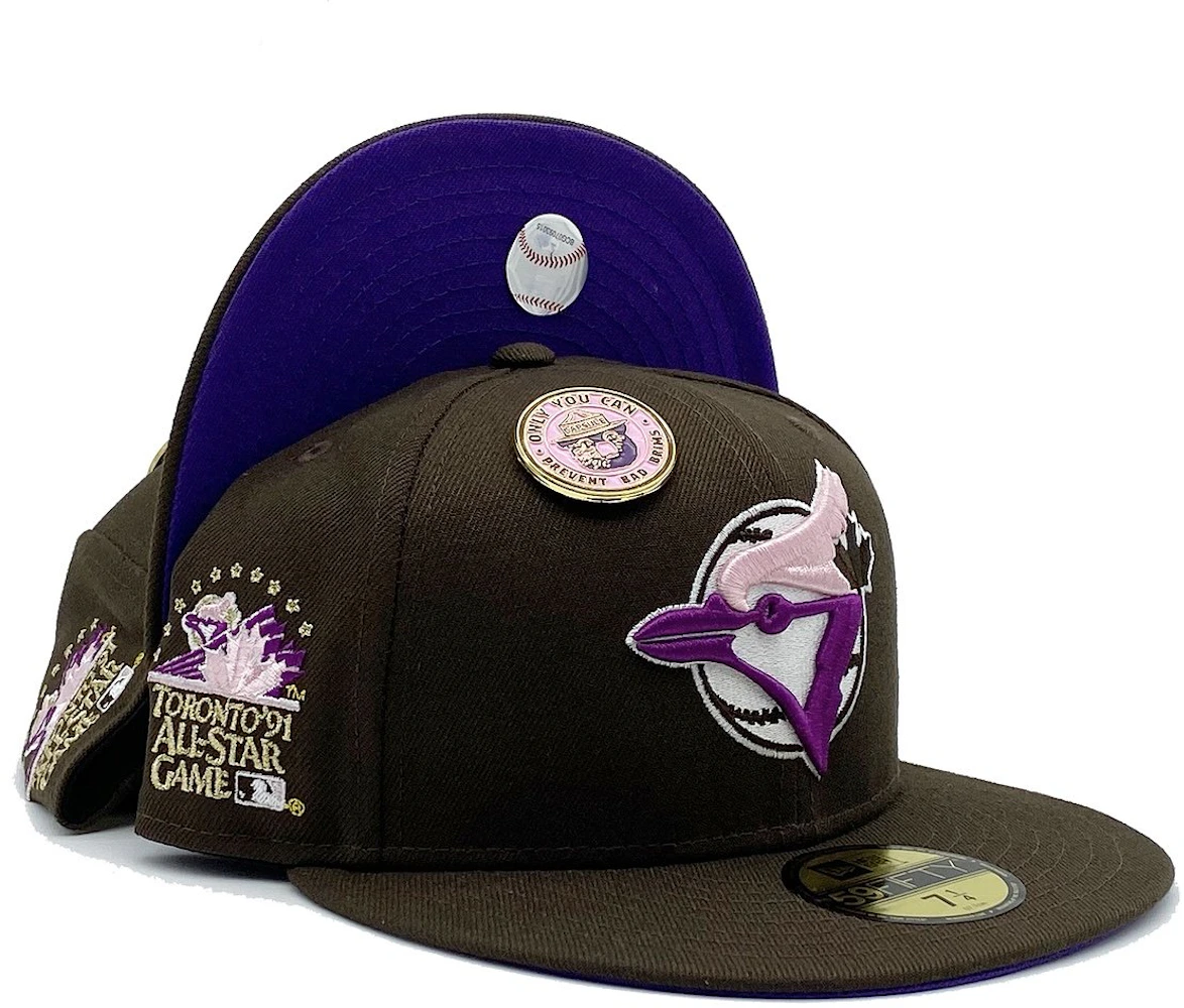 New Era 59Fifty Colorado Rockies Fitted Hat Size 7 5/8 Purple UV 1993 Side  Patch