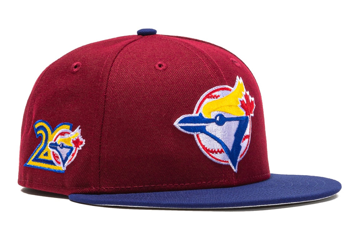 Pre-owned New Era Toronto Blue Jays Sangria 20th Anniversary Patch Hat Club Exclusive 59fifty Fitted Hat Cardi In Cardinal/royal