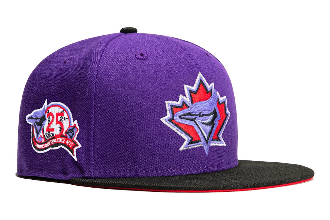 Pre-owned New Era Toronto Blue Jays T-dot 25th Anniversary Patch Hat Club Exclusive 59fifty Fitted Hat Purple/ In Purple/black