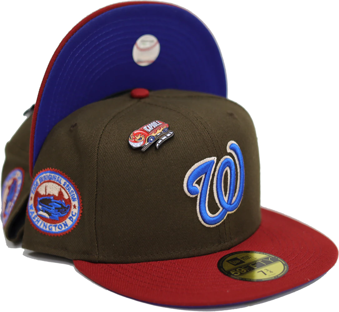 New Era Washington Nationals 2008 Inaugural Season Patch Capsule Hats  Exclusive 59Fifty99 Fitted Hat Purple/Red - US