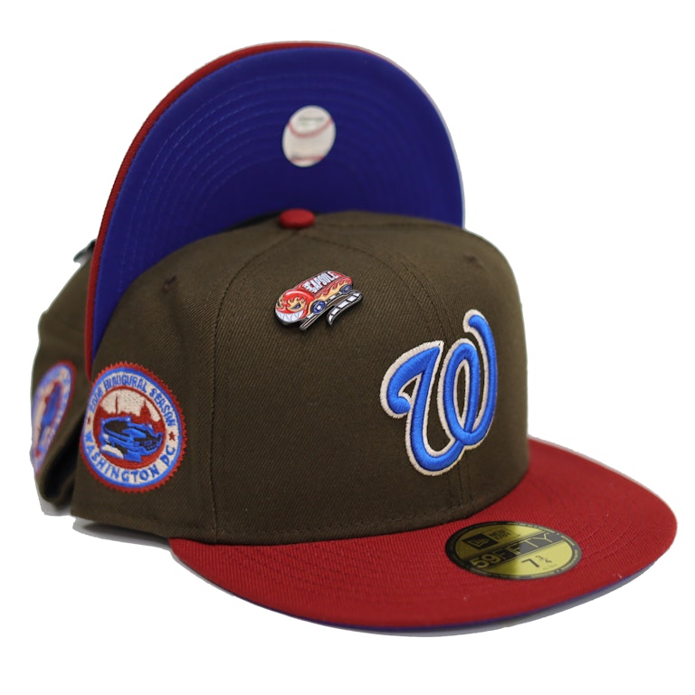Pre-owned New Era Washington Nationals Capsule Nitro 2.0 Collection 2008 Season 59fifty Fitted Hat Brown/blue
