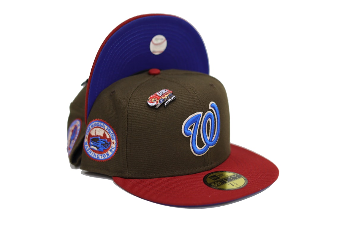 Pre-owned New Era Washington Nationals Capsule Nitro 2.0 Collection 2008 Season 59fifty Fitted Hat Brown/blue