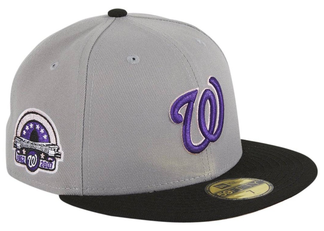 Pre-owned New Era Washington Nationals Fuji Rfk Memorial Stadium Patch Hat Club Exclusive 59fifty Fitted Hat G In Grey/black