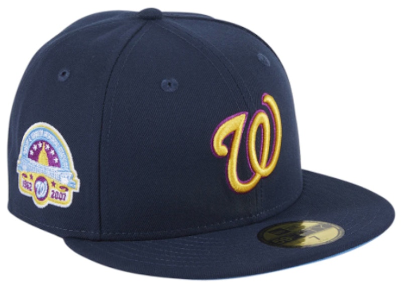 New Era Washington Nationals Quiet Storm Hat Club Exclusive RFK Stadium Patch 59Fifty Fitted Hat Navy Gold