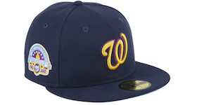 New Era Washington Nationals Quiet Storm Hat Club Exclusive RFK Stadium Patch 59Fifty Fitted Hat Navy/Gold