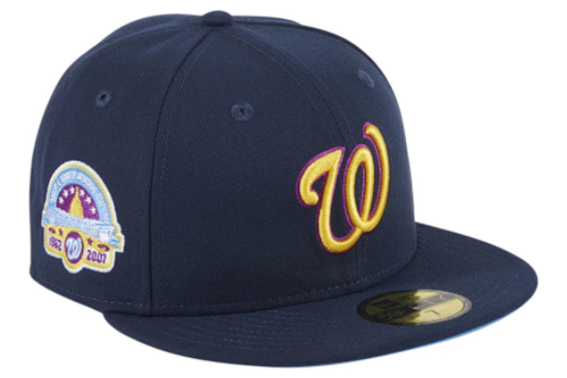 Pre-owned New Era Washington Nationals Quiet Storm Hat Club Exclusive Rfk Stadium Patch 59fifty Fitted Hat Nav In Navy/gold