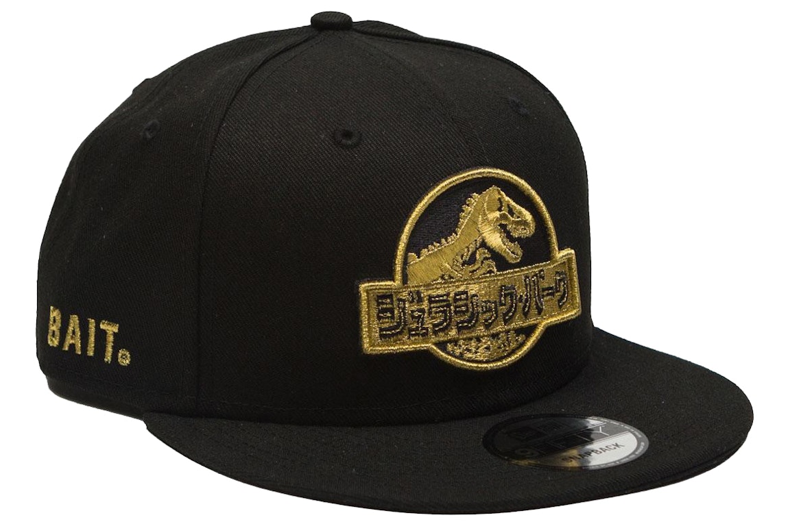 Pre-owned New Era X Bait X Jurassic Park Damage Control Snapback Cap Black/gold