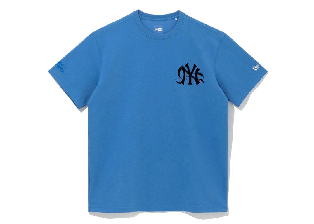 Pre-owned New Era X Bts X Mlb Black Swan New York Yankees T-shirt Air Force Blue