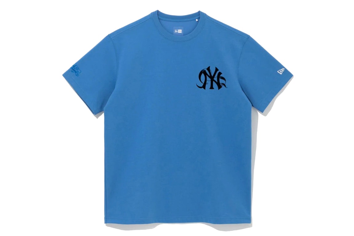 Pre-owned New Era X Bts X Mlb Black Swan New York Yankees T-shirt Air Force Blue