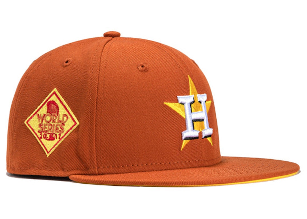 Pre-owned New Era X Hat Club Exclusive Cereal Pack Bonus Flavors Houston Astros 2017 World Series Patch 59fift In Burnt Orange/gold