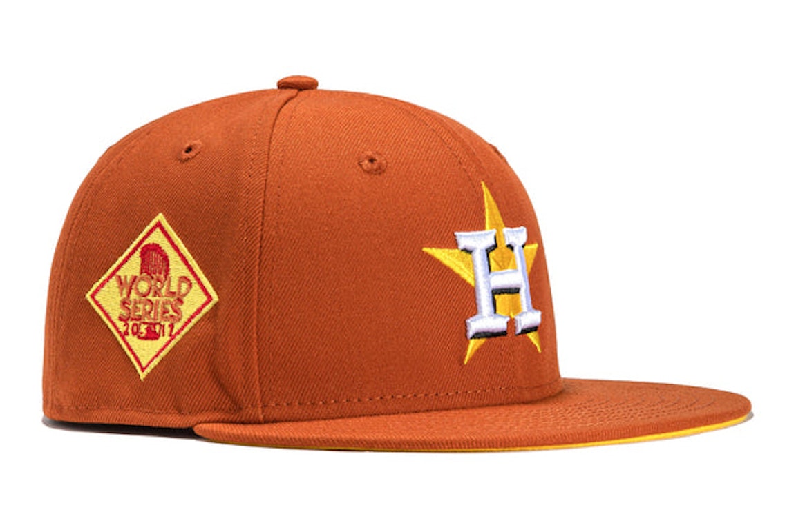 Pre-owned New Era X Hat Club Exclusive Cereal Pack Bonus Flavors Houston Astros 2017 World Series Patch 59fift In Burnt Orange/gold