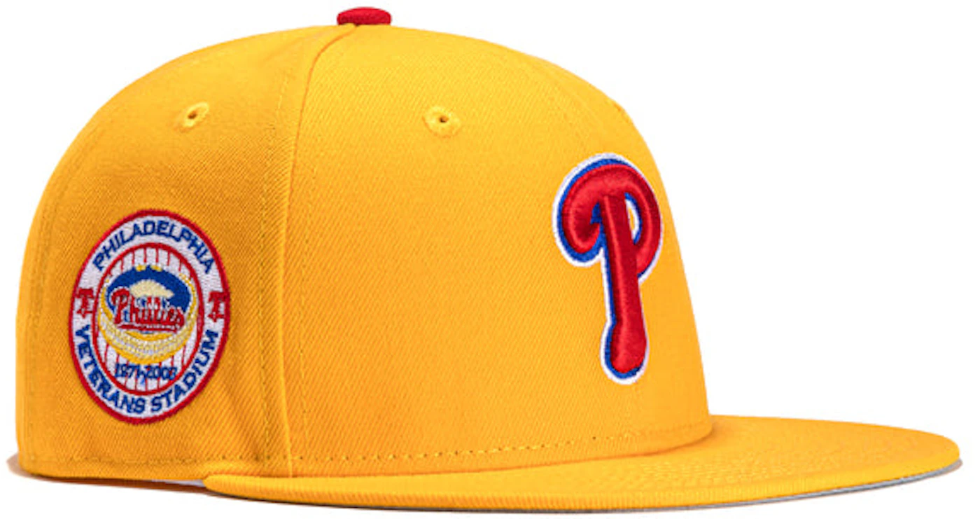 New Era x Hat Club Exclusive Cereal Pack Bonus Flavors Philadelphia Phillies Veterans Stadium Patch 59FIFTY Fitted Hat Gold