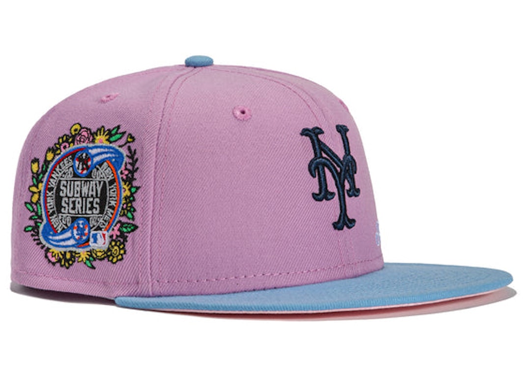 Pre-owned New Era X Hat Club Exclusive Jae Tips Forever New York Mets 2000 Subway Series Patch 59fifty Fitted  In Lavender/light Blue