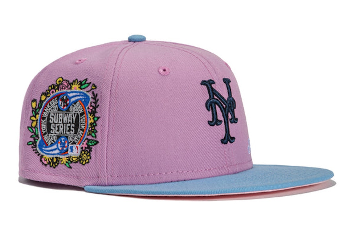 Pre-owned New Era X Hat Club Exclusive Jae Tips Forever New York Mets 2000 Subway Series Patch 59fifty Fitted  In Lavender/light Blue
