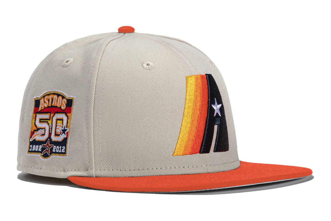 Pre-owned New Era X Hat Club Exclusive Stone Dome Houston Astros 50th Anniversary Patch Concept 59fifty Fitted