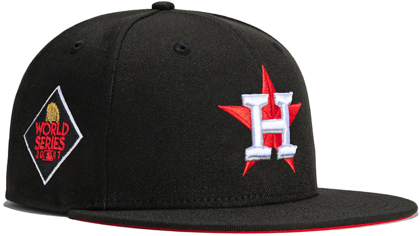 New Era x Hat Club Houston Astros 2017 World Series Patch Red UV 59FIFTY Fitted Hat Black