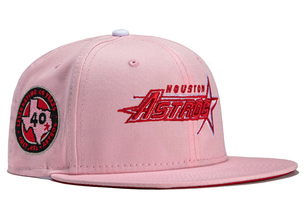 Pre-owned New Era X Hat Club Houston Astros 40 Years Patch Concept Strawberry Jam 59fifty Fitted Hat Pink