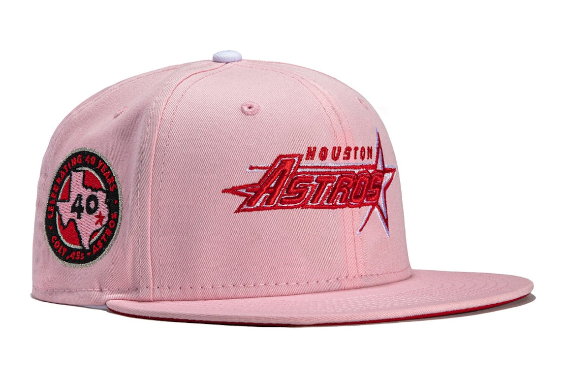 Pre-owned New Era X Hat Club Houston Astros 40 Years Patch Concept Strawberry Jam 59fifty Fitted Hat Pink