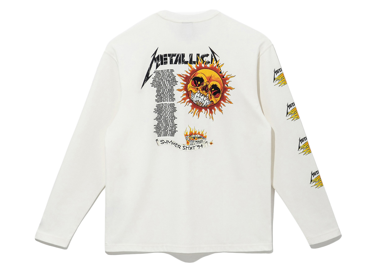 New Era x Metallica Flaming Skull L/S T-Shirt Off White