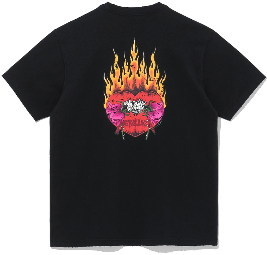 New Era x Metallica Scary Guy Burning Flower Heart T-Shirt Black - SS22 ...