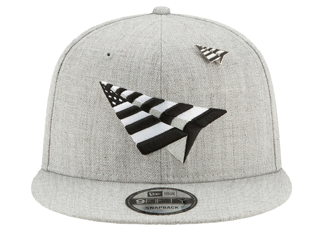 Pre-owned New Era X Paper Planes Grey Boy Crown 9fifty Snapback Hat Heather Grey