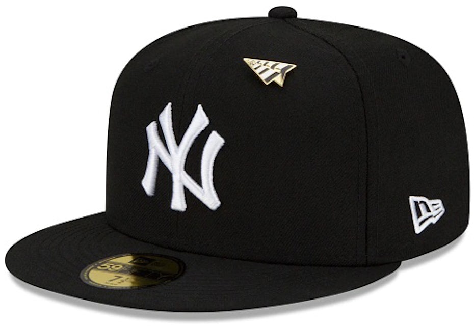 New York Yankees Hat Baseball Cap Fitted 7 1/2 New Era MLB Retro Black Red  NYY