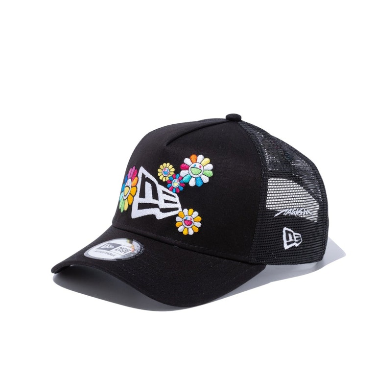 Pre-owned New Era X Takashi Murakami A-frame Trucker Flower Flag 9forty Hat Black