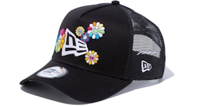 New Era x Takashi Murakami A-Frame Trucker Flower Flag 9Forty Hat Black