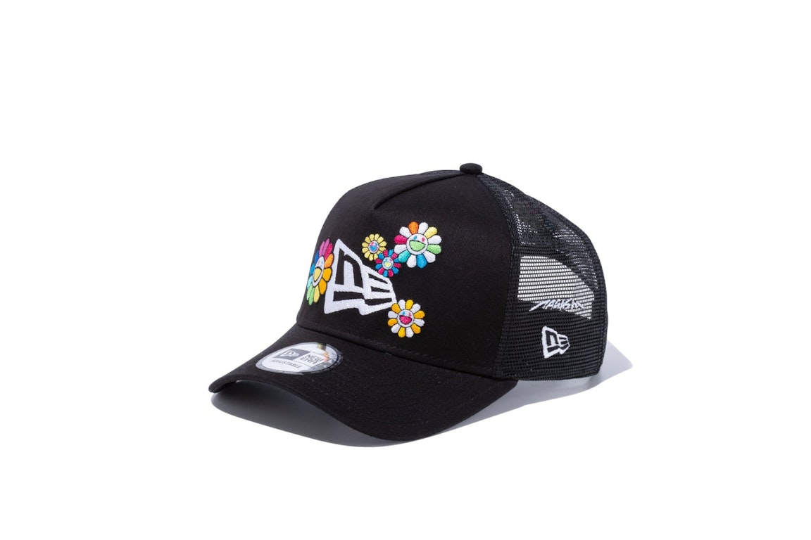 Pre-owned New Era X Takashi Murakami A-frame Trucker Flower Flag 9forty Hat Black