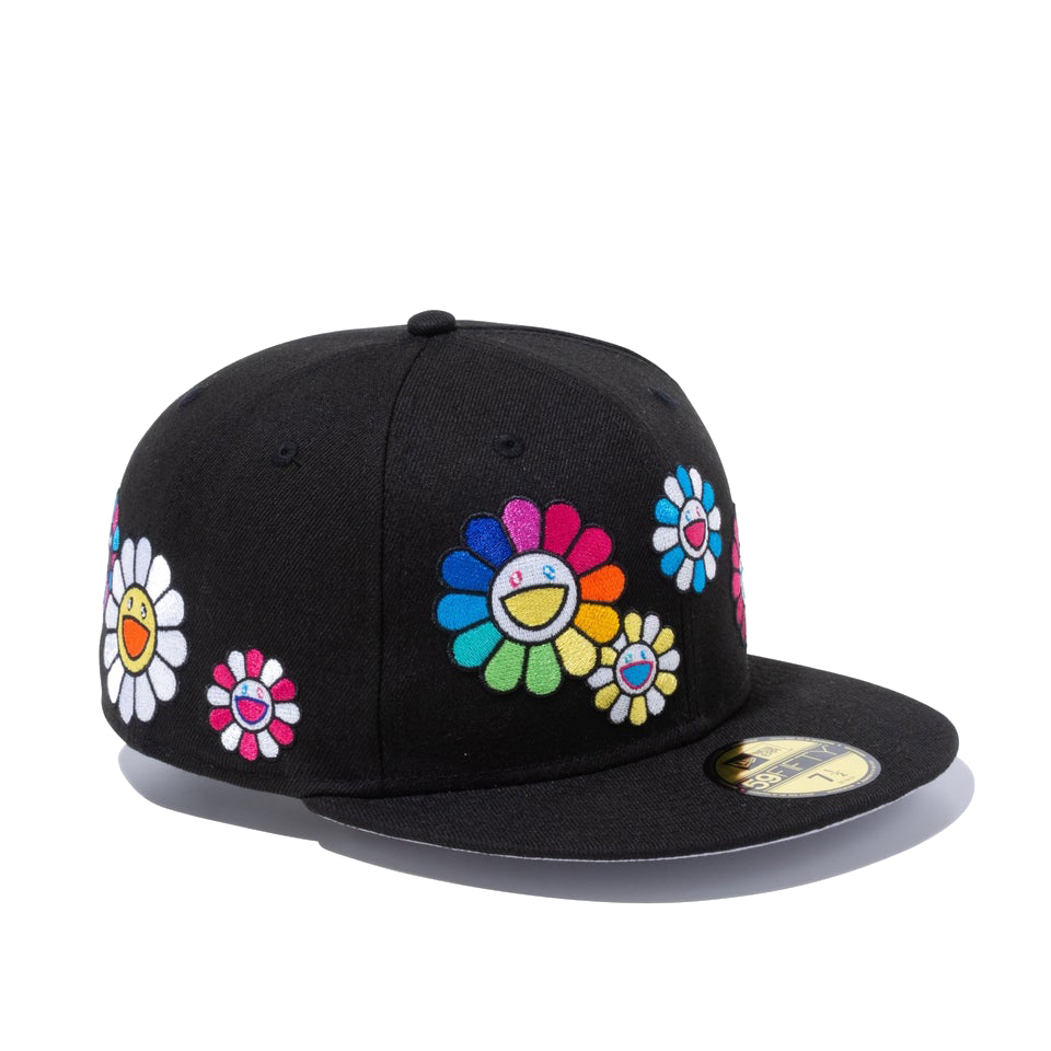 New Era x Takashi Murakami Flower Allover 59Fifty Fitted Hat Black Rainbow
