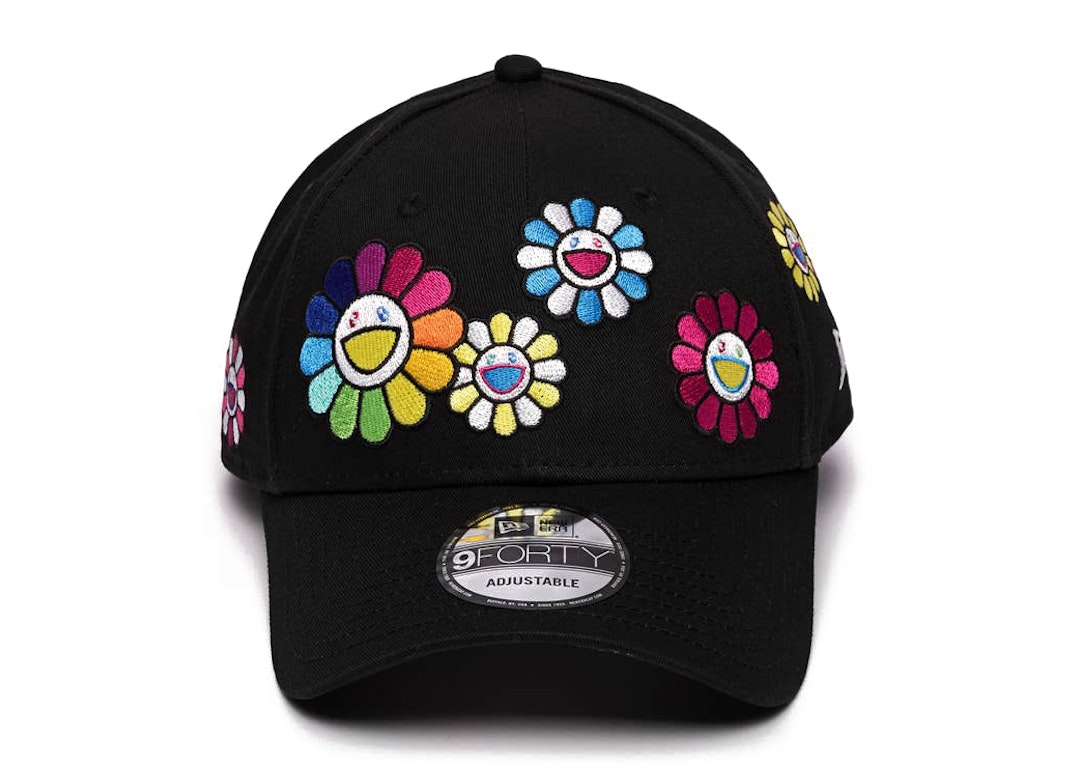 Pre-owned New Era X Takashi Murakami Flower Allover 9forty Cloth Strap Hat Black Multi