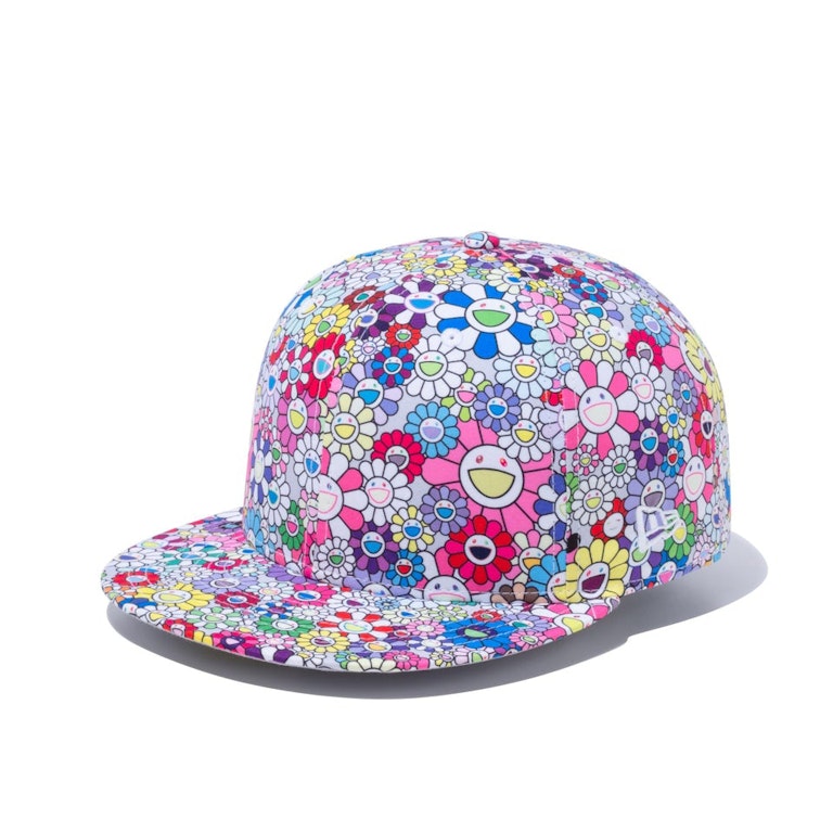 Pre-owned New Era X Takashi Murakami Flower Allover Print 59fifty Fitted Hat White Rainbow