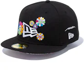 New Era x Takashi Murakami Flower Flag 59Fifty Fitted Hat Black Rainbow