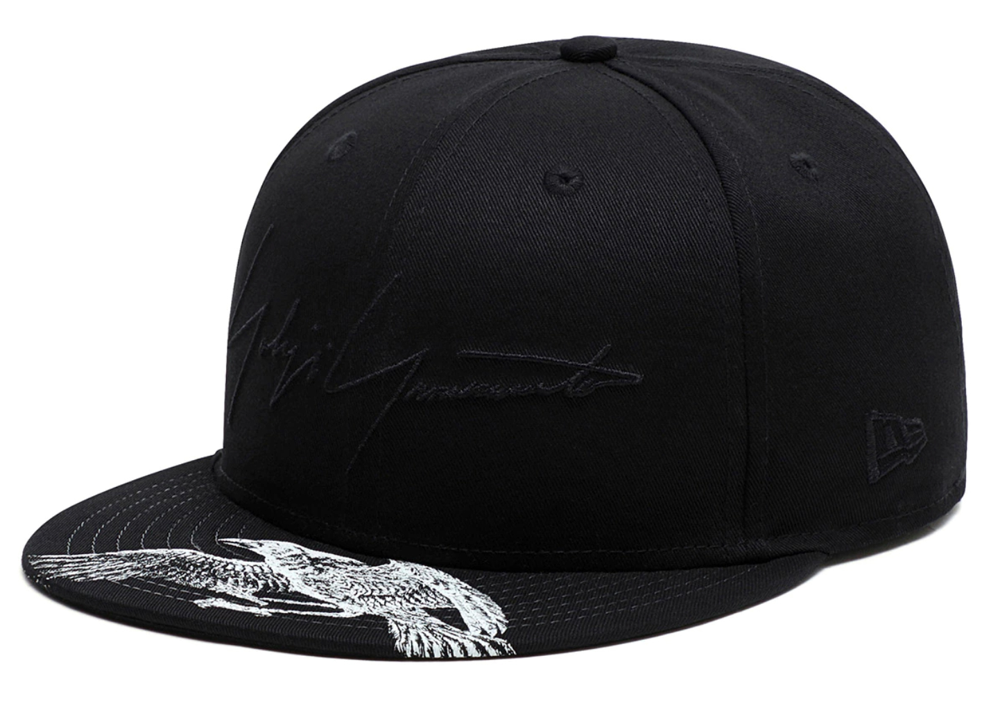 New Era x Yohji Yamamoto Crow Print 59Fifty Fitted Hat Black