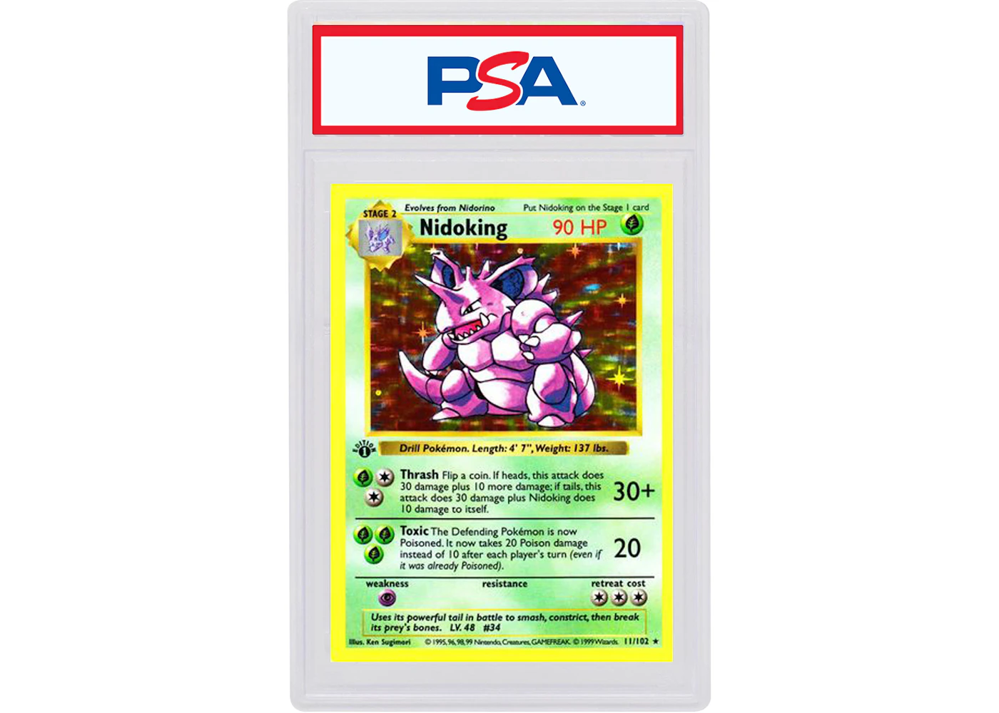 Nidoking-Holo 1999 Pokemon TCG Base Set 1st Edition #11/102 (PSA or BGS Graded) - 1999 - US Nidoking-Holo 1999 Pokemon TCG Base Set 1st Edition #11/102 (PSA or BGS Graded) - 1999 - US