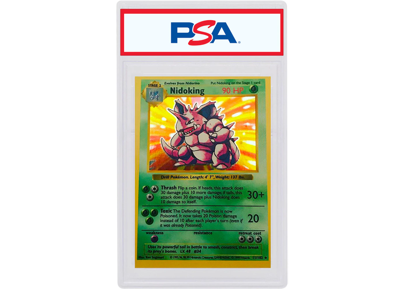 Nidoking-Holo 1999 Pokemon TCG Base Set Shadowless #11/102 (PSA or BGS Graded) - 1999 - US Nidoking-Holo 1999 Pokemon TCG Base Set Shadowless #11/102 (PSA or BGS Graded) - 1999 - US