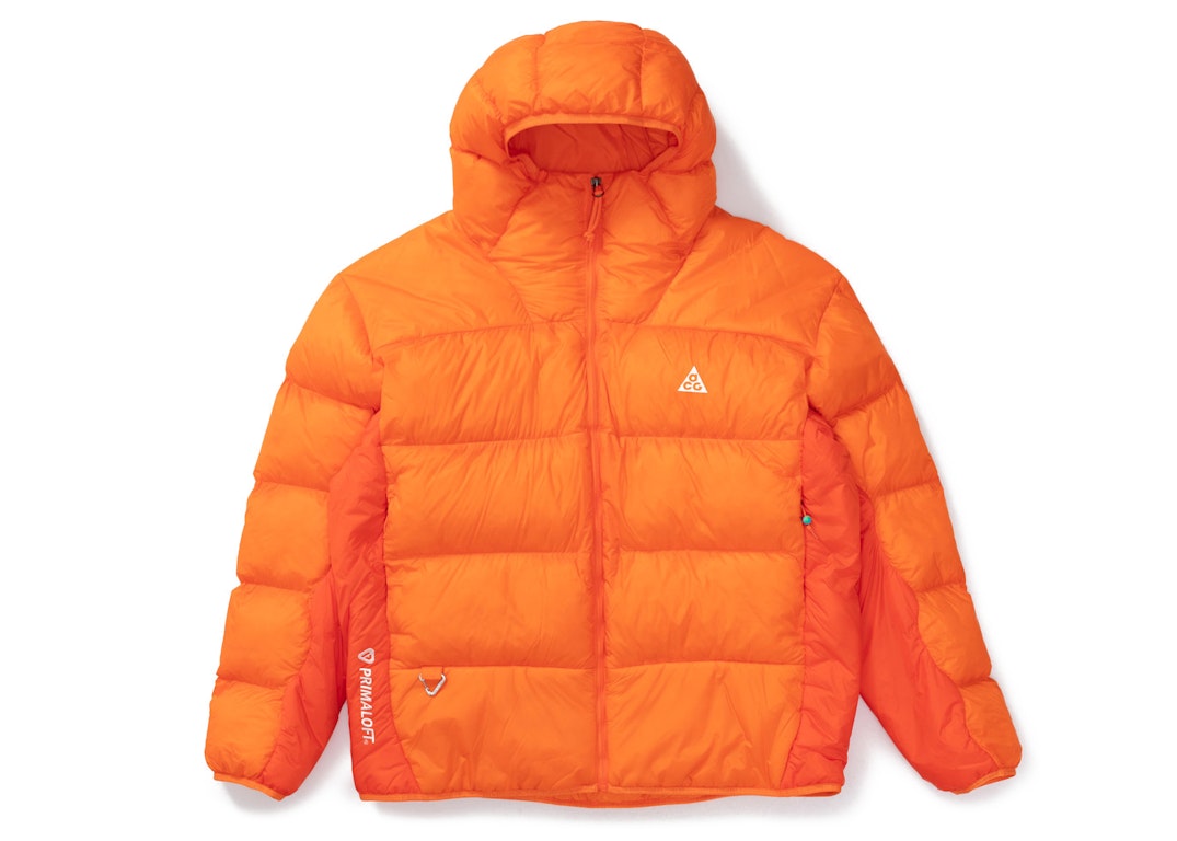 Pre-owned Nike Acg Therma-fit Adv Lunar Lake Puffer Jacket Safety Orange