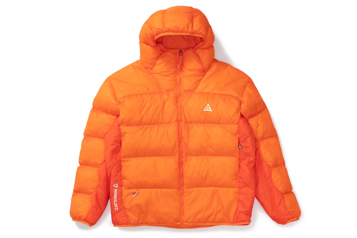 Pre-owned Nike Acg Therma-fit Adv Lunar Lake Puffer Jacket Safety Orange