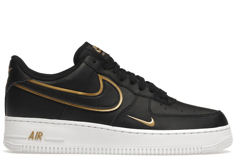 Nike air force 1 black best sale with gold